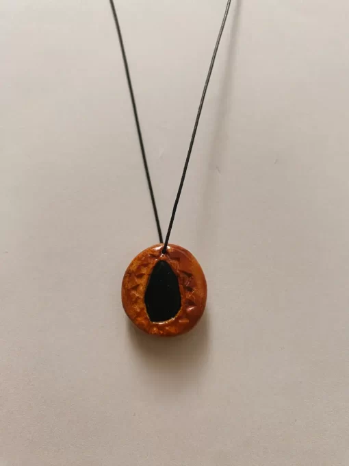 Black Obsidian triangle stone necklace