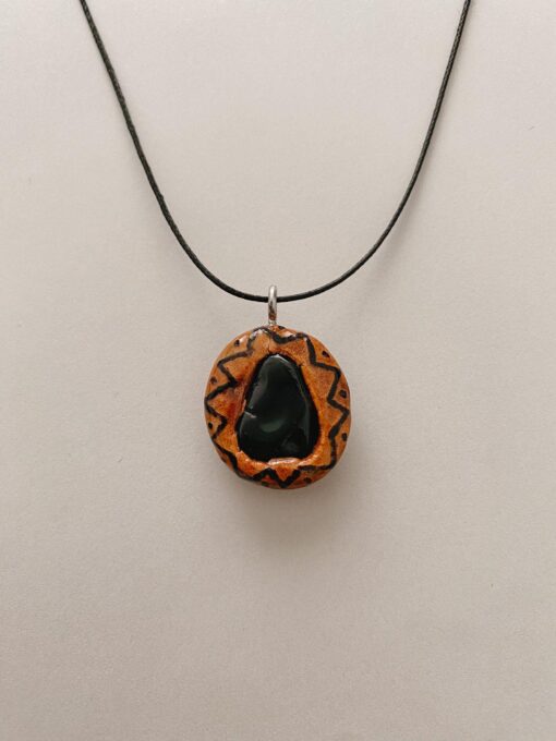 Black Obsidian stone necklace