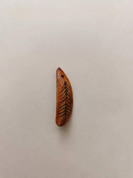 Pyrographed Fir Tree necklace