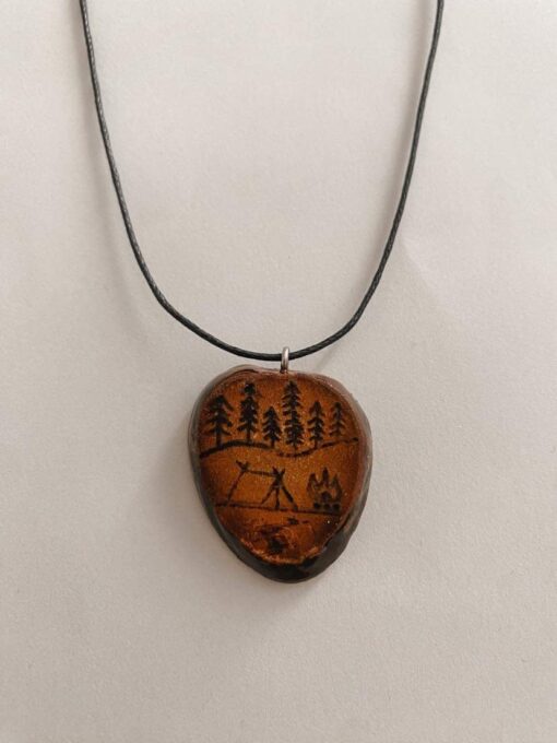 Tent with fire pit necklace